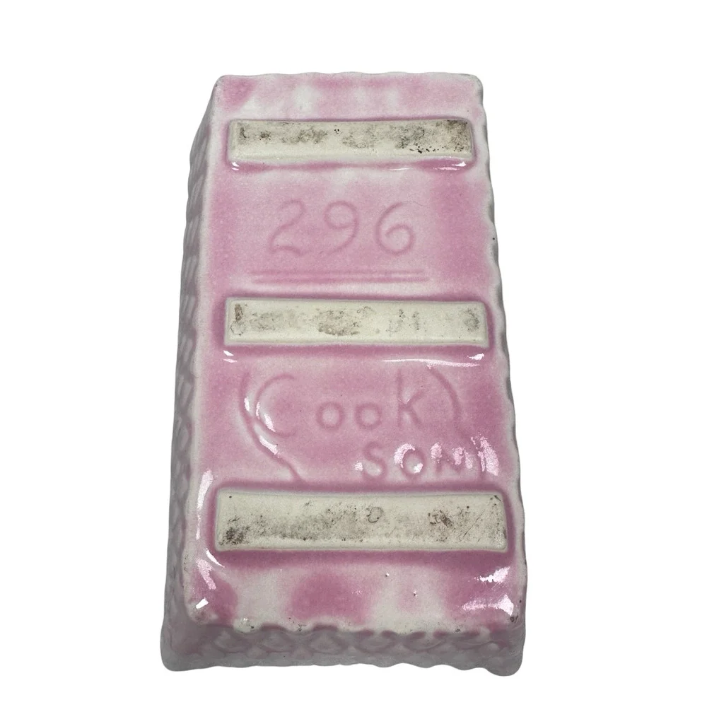 Vintage Cookson Pottery Planter MCM Rose Pink Drip‎ Glaze Mid-Century Modern 296